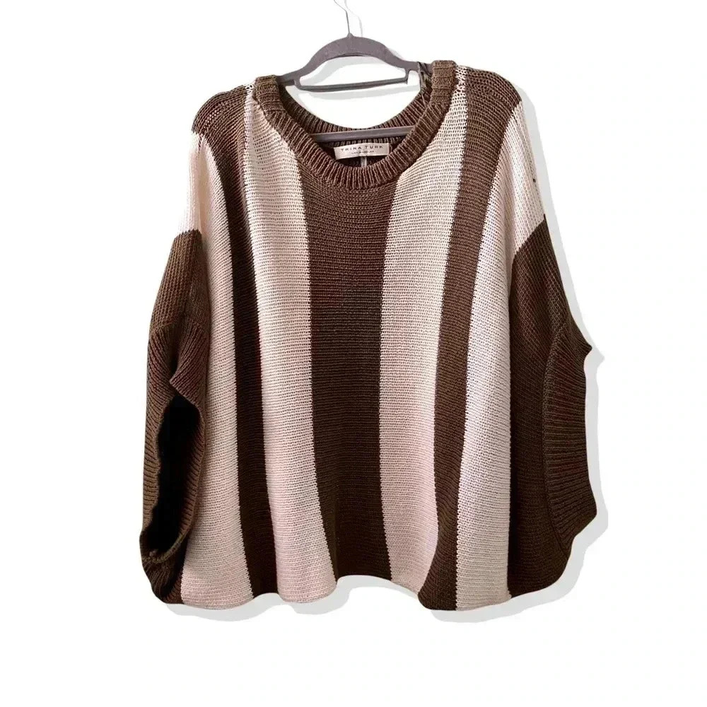 Trina Turk Stipe Dolman Sleeve Knit Sweater Top S​